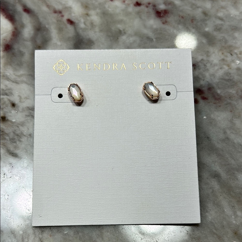 Kendra Scott Rose Gold and Opal Dainty Stud Earrings